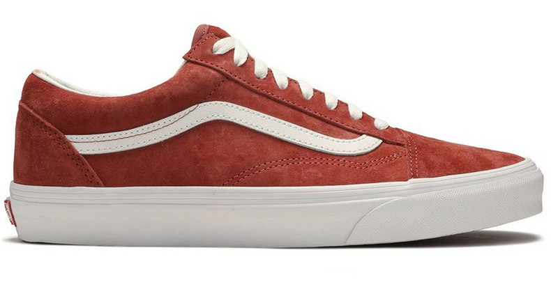 old skool vans red and black