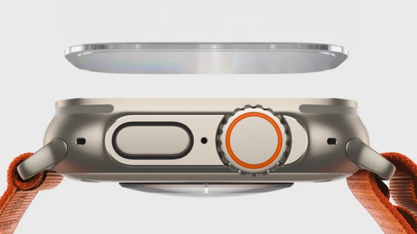 Apple Watch Ultra Cellular 49mm Titanium Trail Loop Yellow / Beige: Ειδική σειρήνα ανάγκης