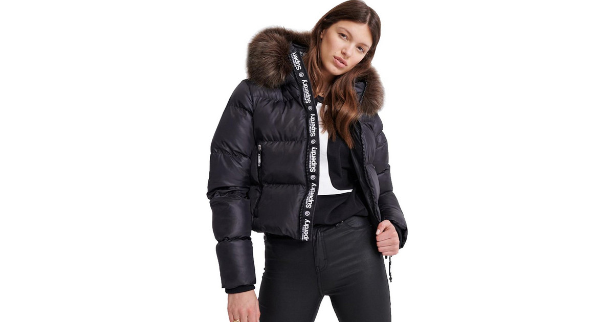 sport puffer borg crop superdry