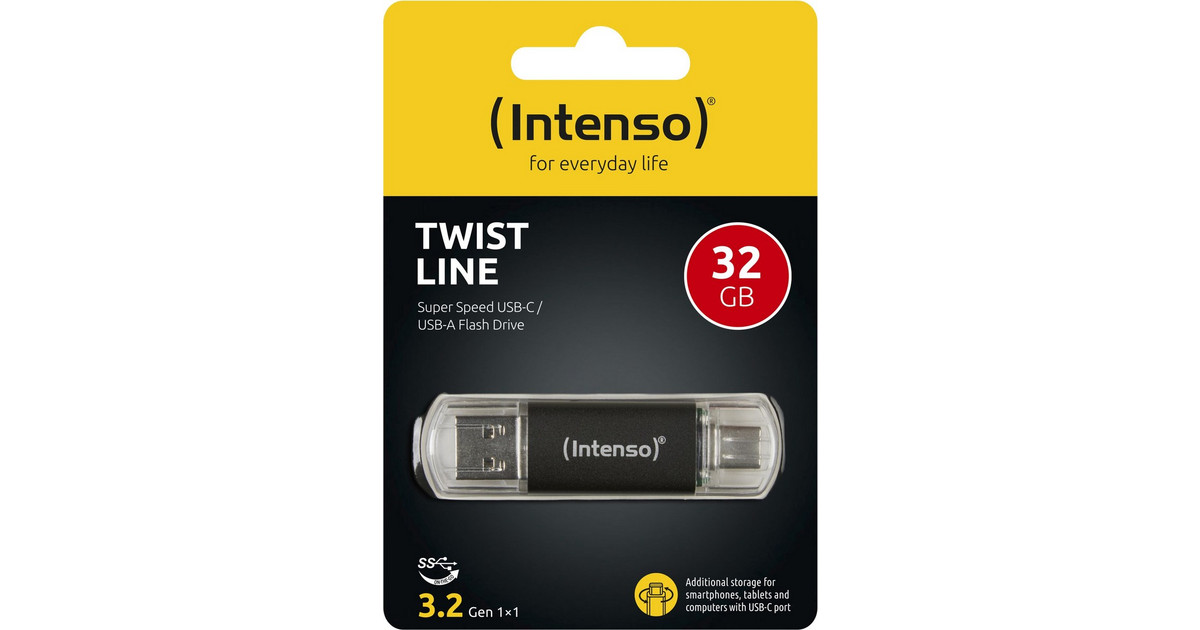 mit USB 3.2 Typ A & USB Typ C 32 GB Intenso Intenso USB-Stick Twist Line 